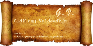 György Valdemár névjegykártya